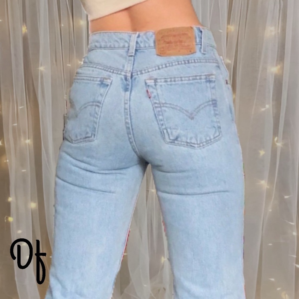 VTG 512 Straight Leg Levi’s Light Blue High-Waist Jeans Size 25 Waist - Picture 3 of 13